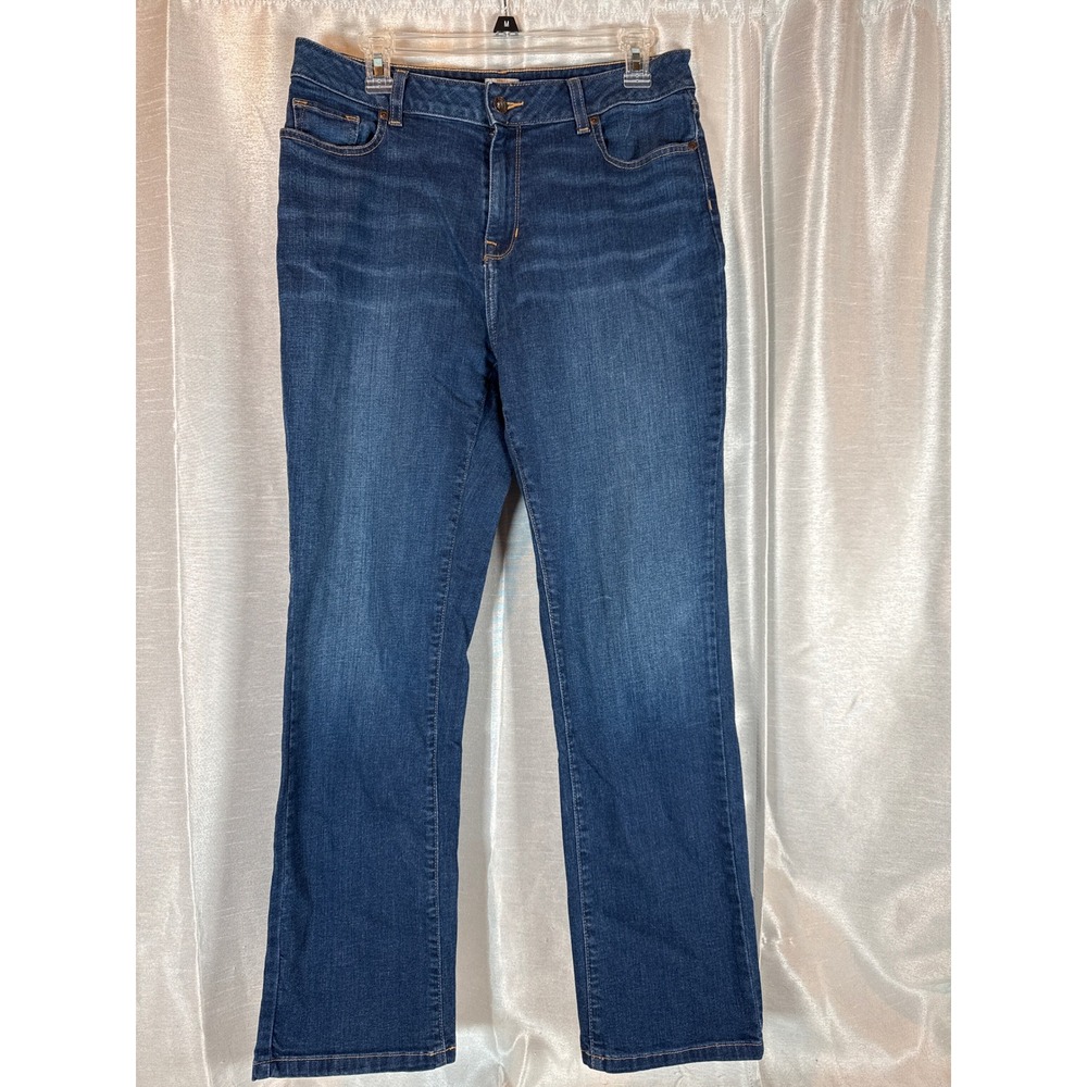 LLBean Classic Fit Dark Wash Blue‎ Denim Jeans Women's Size 12 Regular
